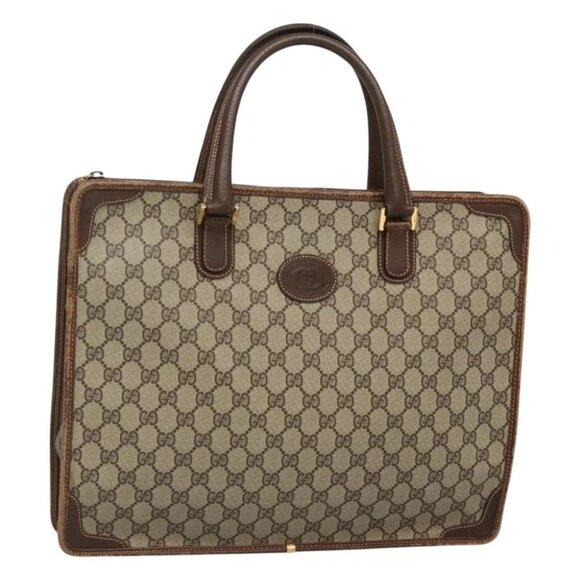 GUCCI GG Supreme Tote Bag PVC Beige Gold Auth am8712 - Picture 1 of 16